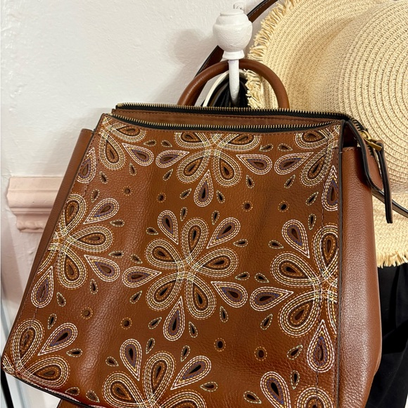 Fossil Handbags - Fossil Brown Embroidered Bag